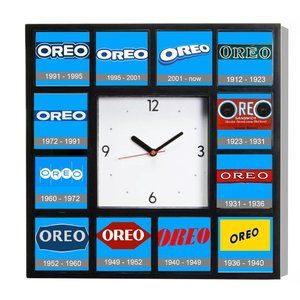 Oreo Cookie Histore Big Square Clock